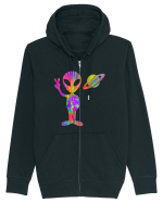 Alien Hippie Saturn Silhouette Hanorac cu fermoar Unisex Connector