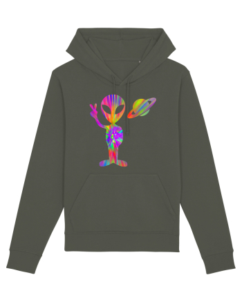 Alien Hippie Saturn Silhouette Khaki