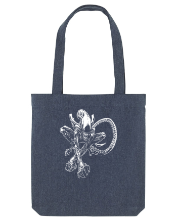 Alien Xenomorph Illustration Midnight Blue