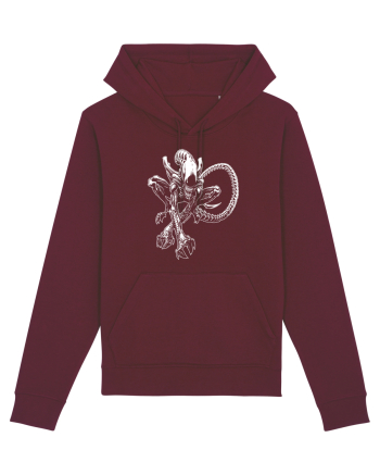 Alien Xenomorph Illustration Burgundy
