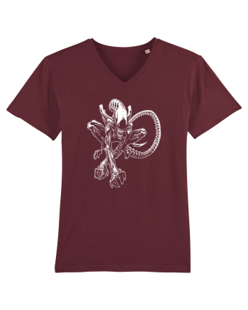 Alien Xenomorph Illustration Burgundy