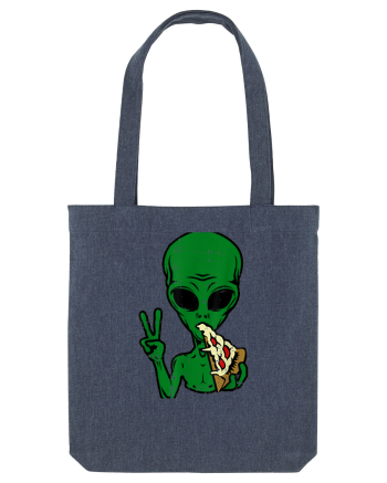 Alien Pizza Eating Midnight Blue