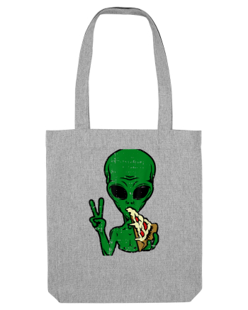Alien Pizza Eating Heather Grey