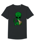 Alien Pizza Eating Tricou mânecă scurtă guler larg Bărbat Skater