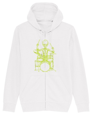 Alien Playing Drums White