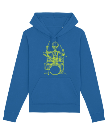 Alien Playing Drums Royal Blue
