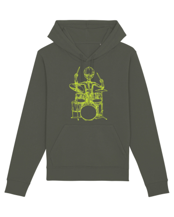 Alien Playing Drums Khaki