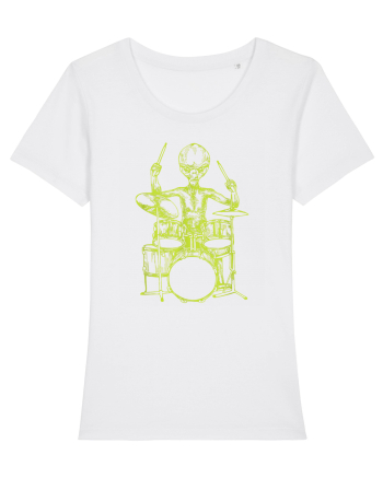 Alien Playing Drums White