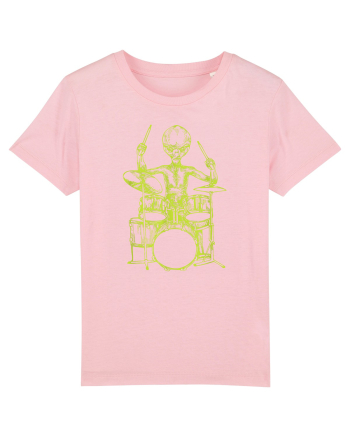 Alien Playing Drums Cotton Pink