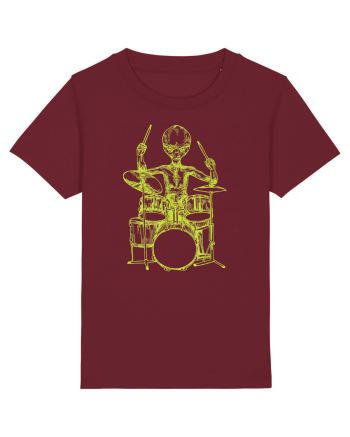 Alien Playing Drums Burgundy