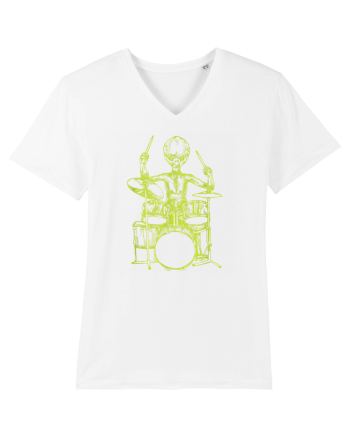 Alien Playing Drums White