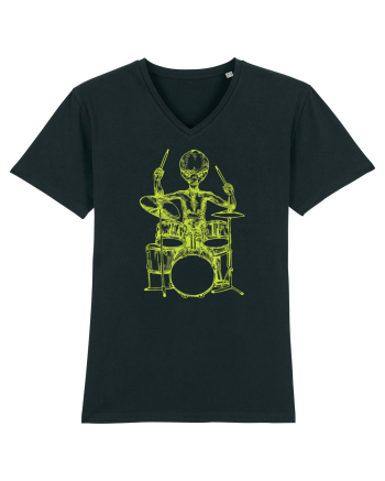 Alien Playing Drums Black
