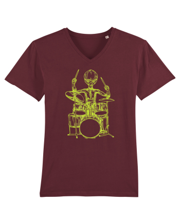 Alien Playing Drums Burgundy