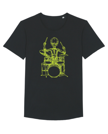 Alien Playing Drums Black