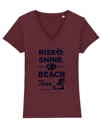 Rise and Shine It's BEACH Time Burgundy