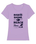 Rise and Shine It's BEACH Time Tricou mânecă scurtă guler larg fitted Damă Expresser