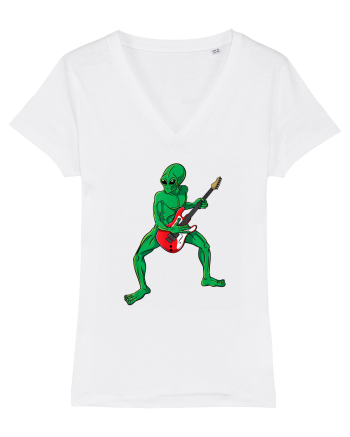 Alien Playing Guitar White