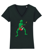 Alien Playing Guitar Tricou mânecă scurtă guler V Damă Evoker
