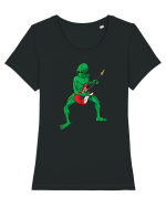 Alien Playing Guitar Tricou mânecă scurtă guler larg fitted Damă Expresser
