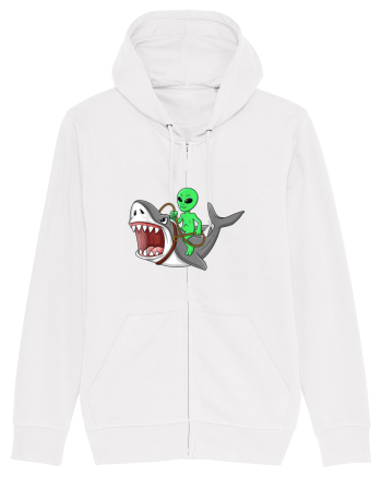 Alien Riding Shark White