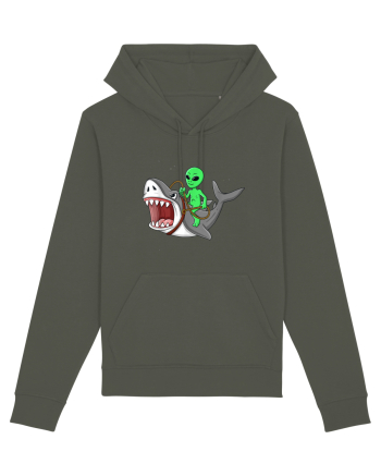 Alien Riding Shark Khaki