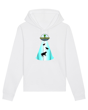 Alien UFO Cow Abduction White