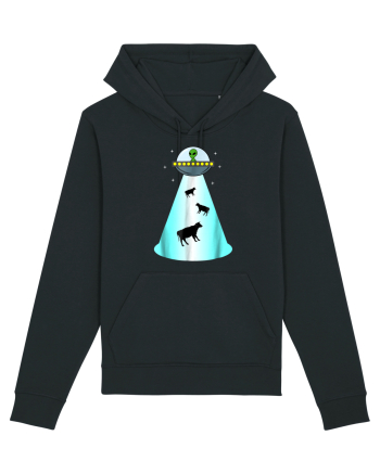 Alien UFO Cow Abduction Black