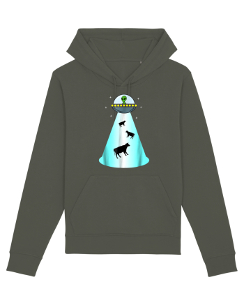 Alien UFO Cow Abduction Khaki