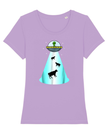 Alien UFO Cow Abduction Lavender Dawn