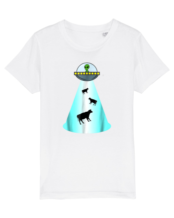 Alien UFO Cow Abduction White