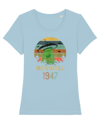 Alien UFO Abduction Roswell 1947 Sky Blue