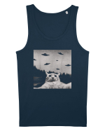 Alien UFO Funny Cat Maiou Bărbat Runs
