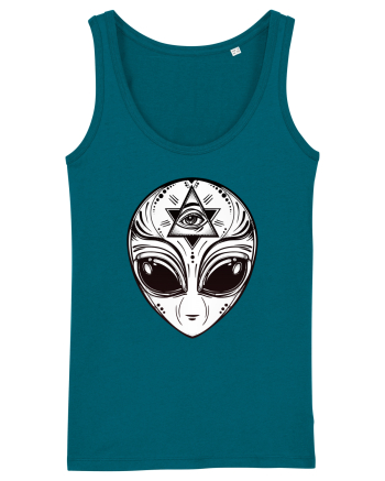 Alien with All Seeing Eye Illuminati Ocean Depth