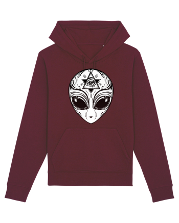 Alien with All Seeing Eye Illuminati Burgundy