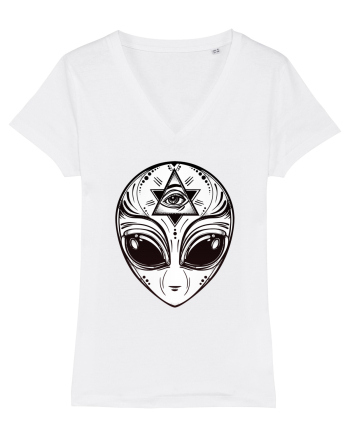 Alien with All Seeing Eye Illuminati White