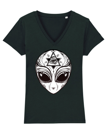 Alien with All Seeing Eye Illuminati Black