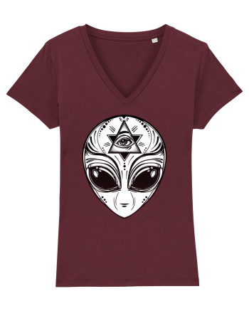 Alien with All Seeing Eye Illuminati Burgundy