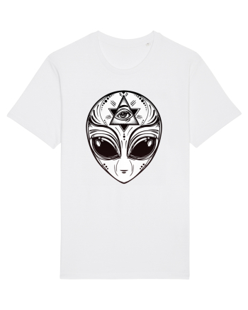Alien with All Seeing Eye Illuminati White