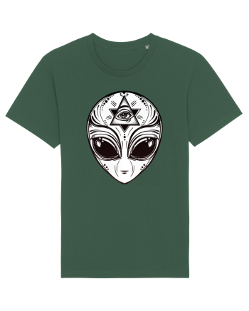 Alien with All Seeing Eye Illuminati Bottle Green