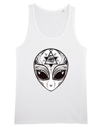 Alien with All Seeing Eye Illuminati White