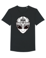Alien with All Seeing Eye Illuminati Tricou mânecă scurtă guler larg Bărbat Skater