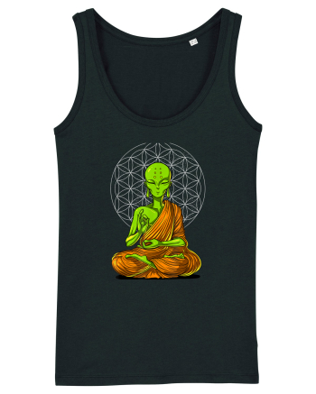 Alien Yoga Meditation Buddha Black