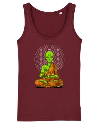 Alien Yoga Meditation Buddha Burgundy