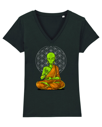 Alien Yoga Meditation Buddha Black