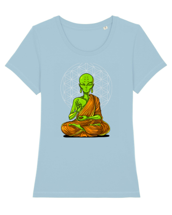 Alien Yoga Meditation Buddha Sky Blue