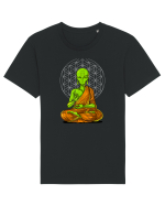 Alien Yoga Meditation Buddha Tricou mânecă scurtă Unisex Rocker