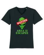 Area 51 Escapee Wanted Tricou mânecă scurtă guler V Bărbat Presenter