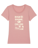 Rise And Shine It's Chilling Time Tricou mânecă scurtă guler larg fitted Damă Expresser