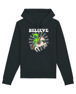 Believe Space Alien Riding Unicorn Funny Hanorac Unisex Drummer
