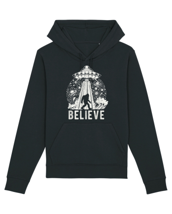 Believe Vintage Alien Spaceship Bigfoot Black